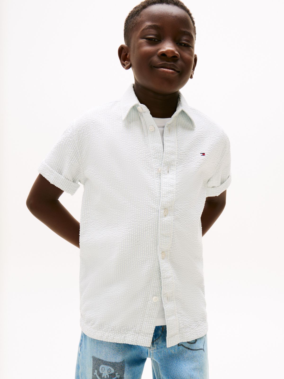 Breezy Blue White Stripe