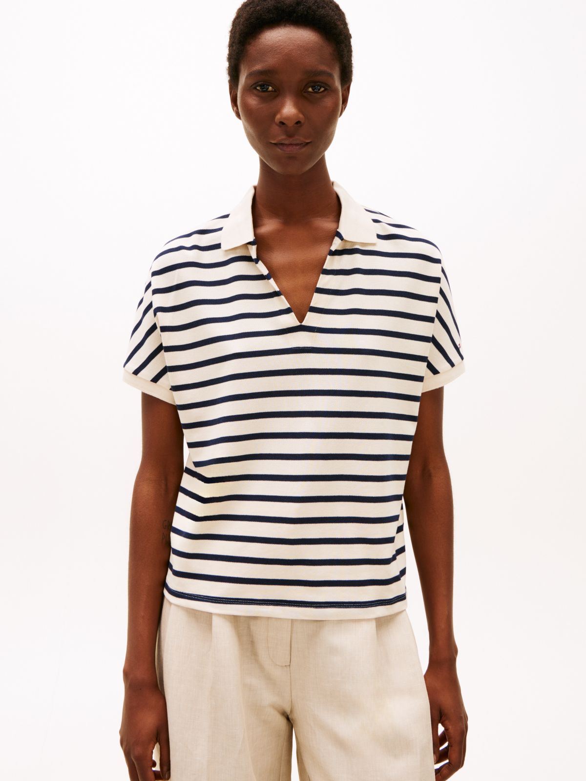 Calico/Navy Stripe
