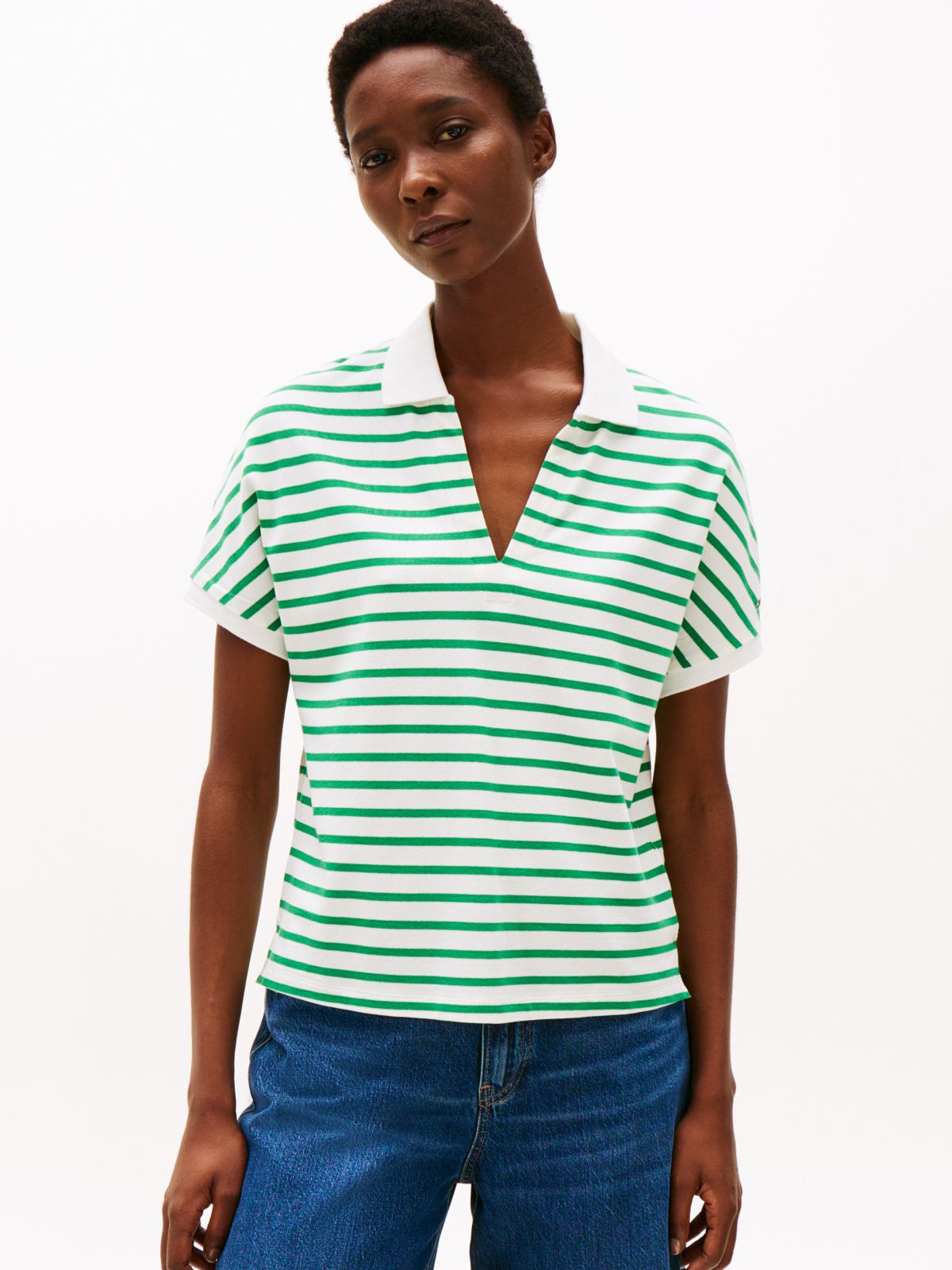 Ecru / Radiant Green Stripe